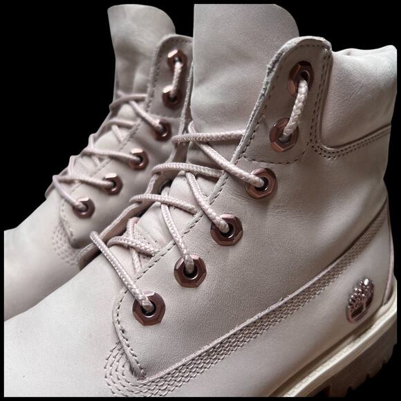 TIMBERLAND Premium Women's Size 6 Boot Cameo Rose Pink Nubuck 6" Waterproof - Picture 9 of 16